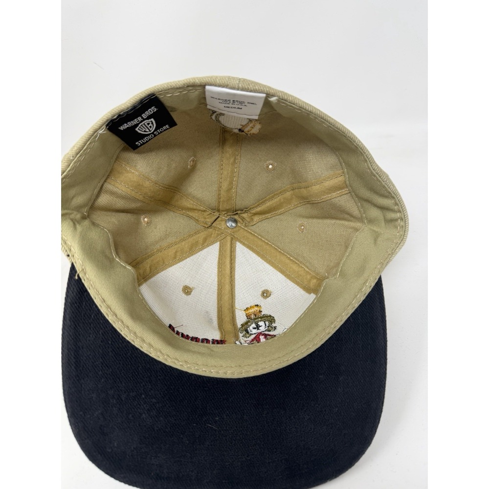 Vintage 1996 Warner Bros Marvin the Martian Hat Khaki Black Made in USA Medium - Picture 7 of 9